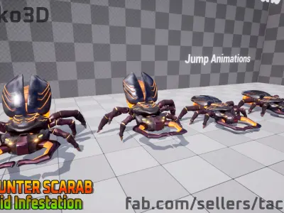 Scarab Giant Beetle Enemy - Unreal Engine FBX Low-poly 3D model