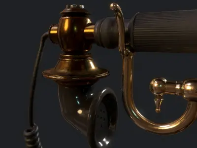 Vintage telephone Low-poly 3D model buy
