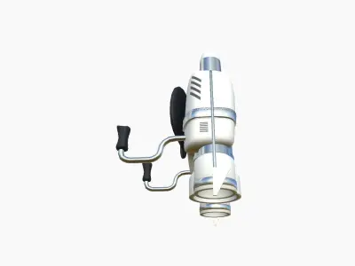 Jetpack D05 White Aluminum - SciFi Character Design Low-poly 3D model