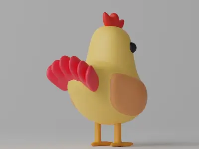 Cartoon Lovely Chicken 3D model purchase
