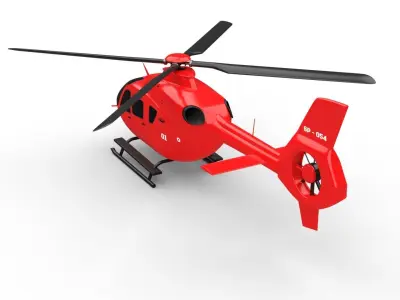 medium private helicopter 3D model