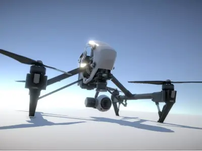 DJI Inspire quadcopter low poly model Low-poly 3D model