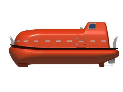 Lifeboat orange 3D model
