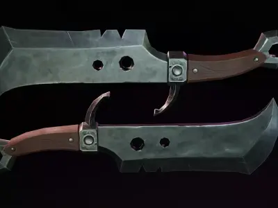 knife Low-poly 3D model 16