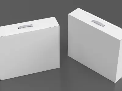 White Cardboard Packaginig Box 3D model