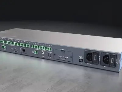 Rackmount Data Center Monitoring System Low-poly 3D model