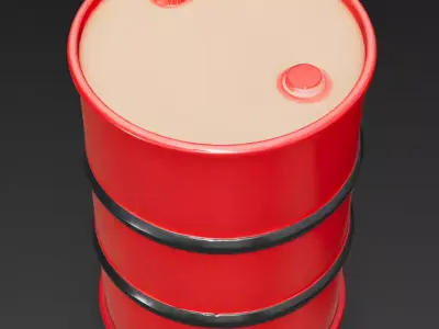 Red Metal Barrel 3D Model Low-poly 3D model