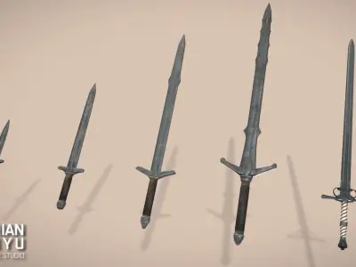 Ancient War Weapons Low-poly 3D model