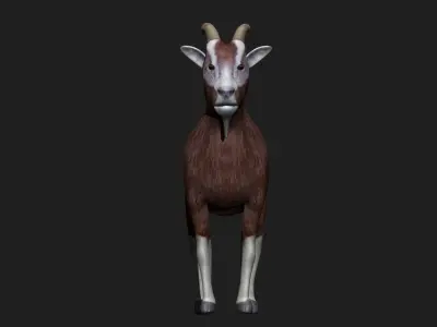 Goat fully rigged low polygon Low-poly 3D model