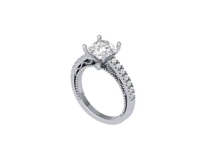Solitaire-Art-Deco-Ring 3D print model buy