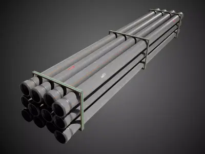 Industrial Pipes Prop Low-poly 3D model
