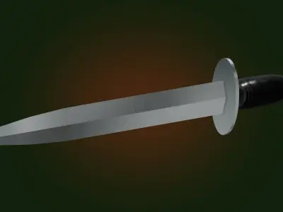 Fairbairn-Sykes fighting knife  Low-poly 3D model