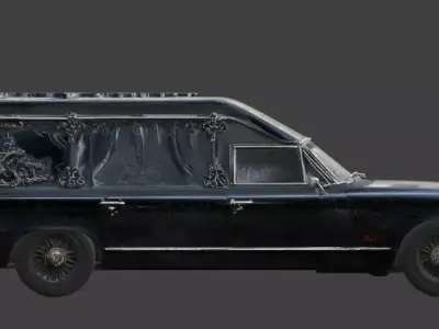 Gothic Horror Hearse 3D Model Low-poly 3D model