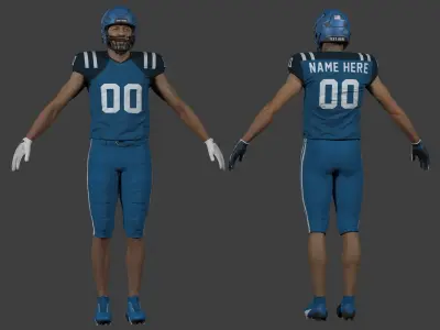 American Football Player African American 3D model