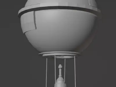 Fantasy Hot Air Balloon Low-poly 3D model