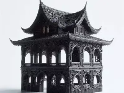 3D Traditional Chinese House Architecture Model 3D print model