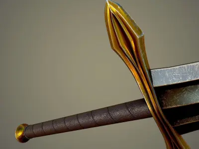 Short sword Low-poly 3D model purchase