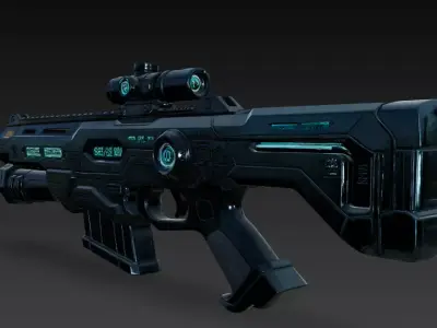 Sci-fi assault rifle 3D model