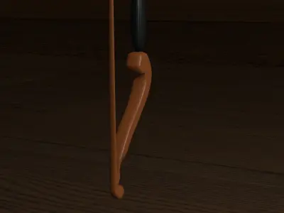 Medieval stylized bow Low-poly 3D model