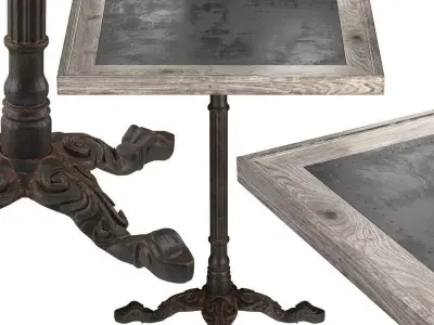 Restaurant Table Square Metal Sheet II 3D model