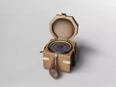 Vintage Wooden Portable Gramophone 3D Model 3D model