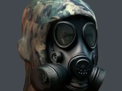 Helmet 3d model military combat Military scifi Low-poly Low-poly 3D model