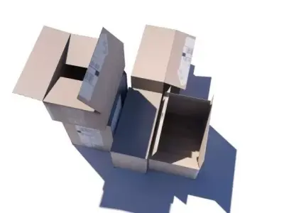 Crate 7 cardboard box Low-poly 3D model