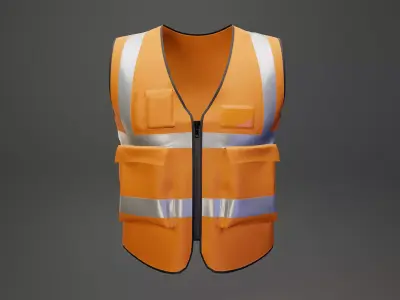 Worker Safety Vest Low-poly 3D model