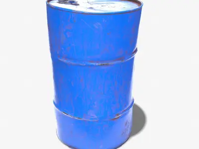 Damaged Crude Oil Barrel PBR Low-poly 3D model get