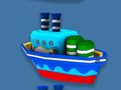 Cartoon Ships Pack Low-poly 3D model