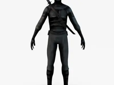 Ninja with Katana 3D model