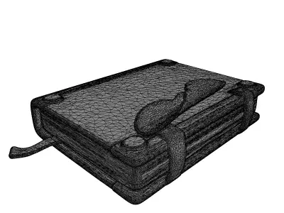 Vintage Leather Journal with Strap Low-poly 3D model