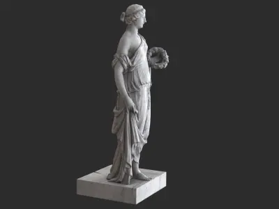 Roman Woman Statue - Granite Low-poly 3D model