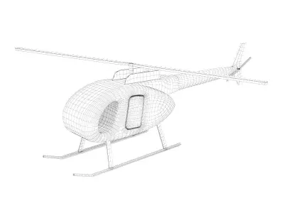 Wooden toy helicopter 04 3D model