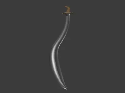 Mahaira Curved Sword  Low-poly 3D model