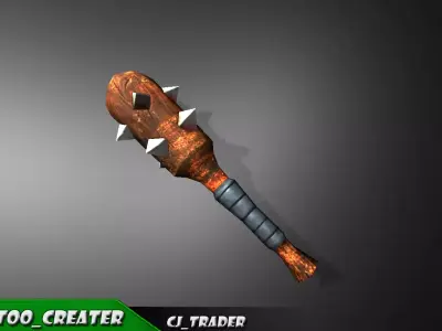 Mini Spiked Club Low-poly 3D model Low-poly 3D model