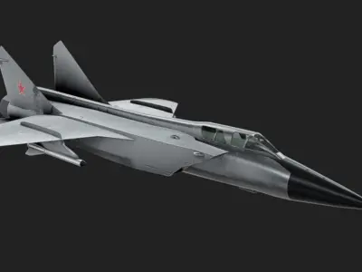 MIG-31 Low-poly 3D model