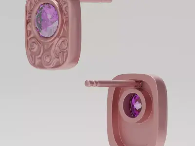 Aurum Relic Earrings - 3D print ready 3D print model  3D print model
