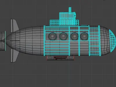 Small Explorer submarine Low-poly 3D model