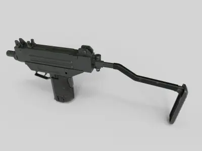 Mini Uzi Low Poly 3D Model Low-poly 3D model