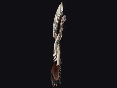 Sword Magical Cutting Fantasy Melee Dagger Iron Blade Saber Low-poly 3D model get