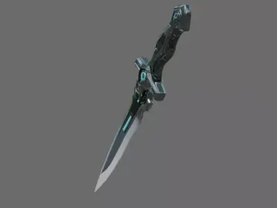 Futuristic Sci-Fi Energy Dagger Low-poly 3D model