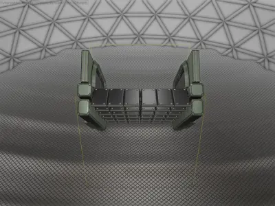 Sci-Fi Stairs - 23 - Green Version Low-poly 3D model