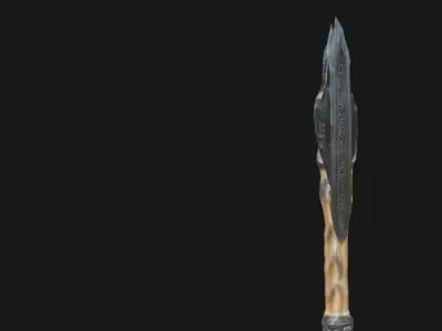 Epic Fantasy Brutally Elegant double-bladed battle Axe  3D model