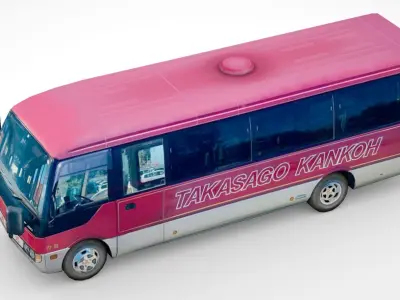 Mitsubishi Rosa Fuso 2007 lowpoly bus Low-poly 3D model