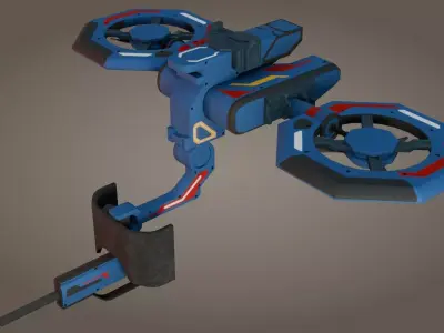 Sci-Fi Drone - Low Poly - Game Ready - PBR Low-poly 3D model