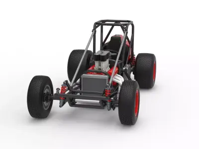 Dirt Silver Crown Champ car Base Scale 1 to 25 3D print model