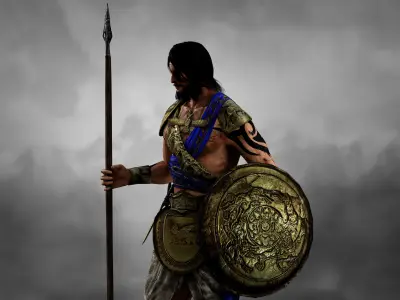 Antique Warrior Low-poly 3D model