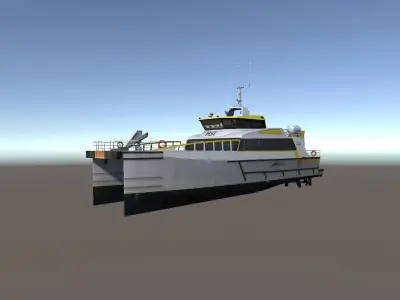 Wind Farm Support Vessel 3d model low-poly Low-poly 3D model