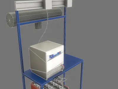 Battery Bay Module Game Ready Low-poly 3D model